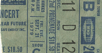 No Nukes concert ticket 1